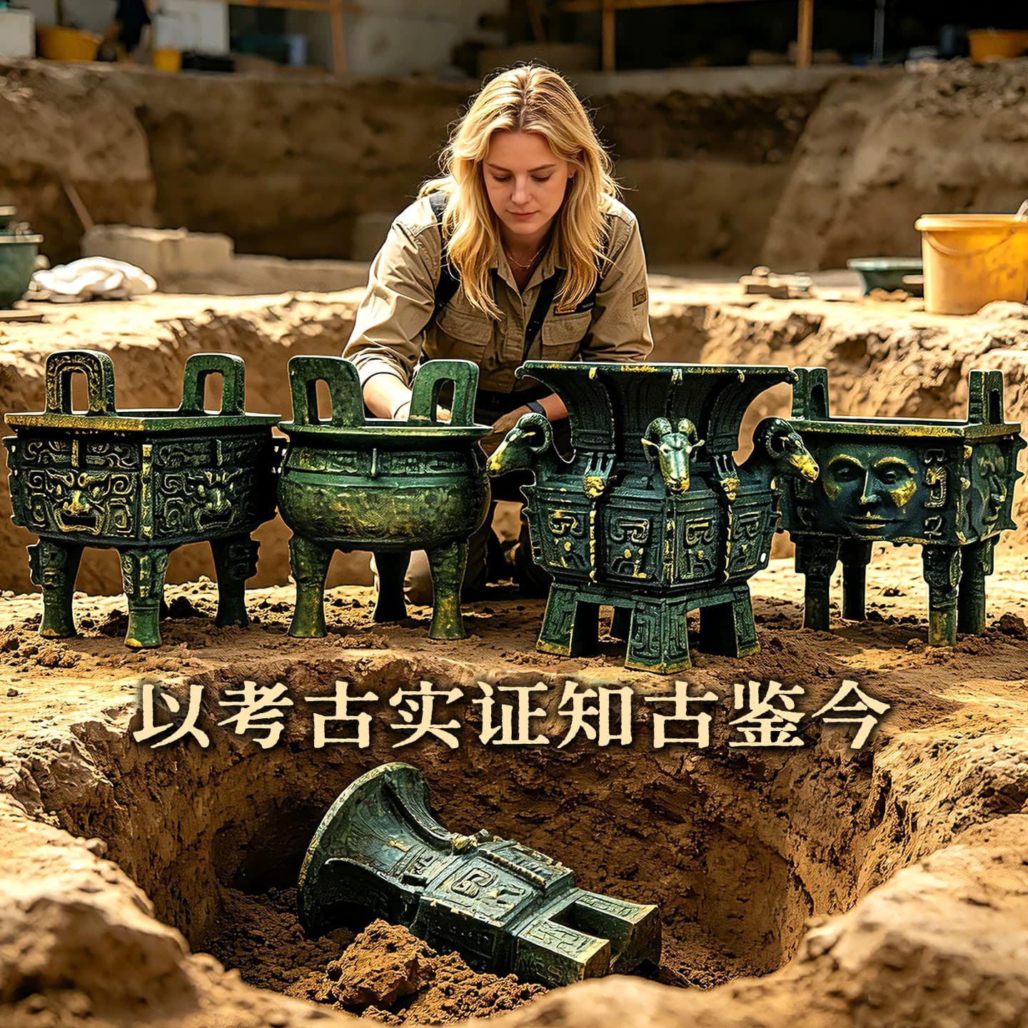 青铜王鼎考古挖掘盲盒国风历史探秘寻宝挖宝玩具博物馆青铜器礼物 - 缩略图3