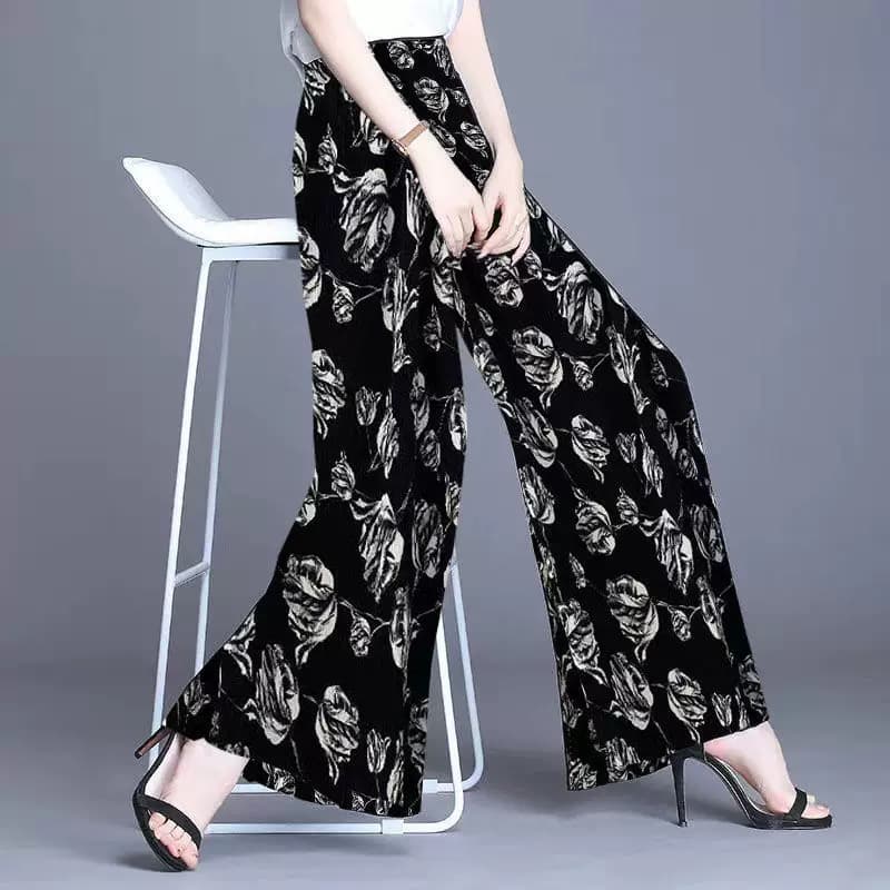 波点雪纺裤裙2025年新款宽松休闲洋气垂坠感女士高档阔腿裤子女 - 缩略图3