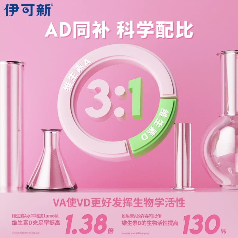 达因伊可新维生素ad滴剂婴幼儿va维生素d3维d伊可新ad官方旗舰店 - 缩略图3