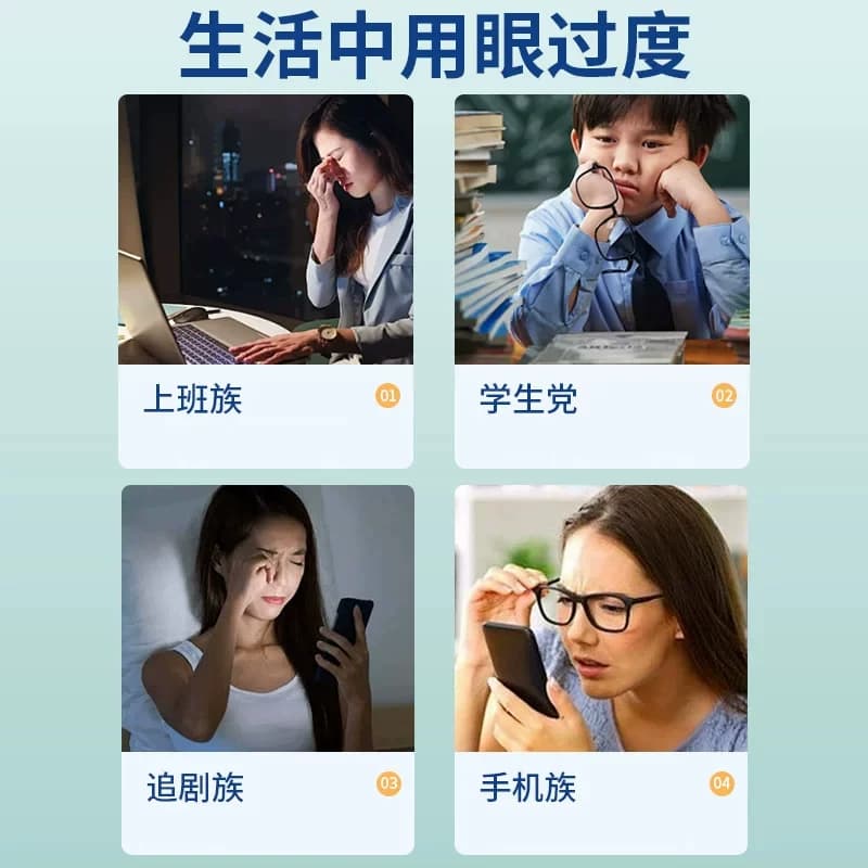 叶黄素护眼贴缓解眼疲劳眼周干涩儿童青少年穴位冷敷润目明目贴 - 缩略图2