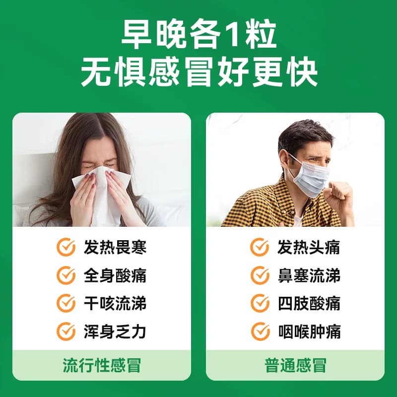 1盒包邮】快克复方氨酚烷胺胶囊12粒流涕鼻塞头痛咽痛成人感冒药 - 缩略图2