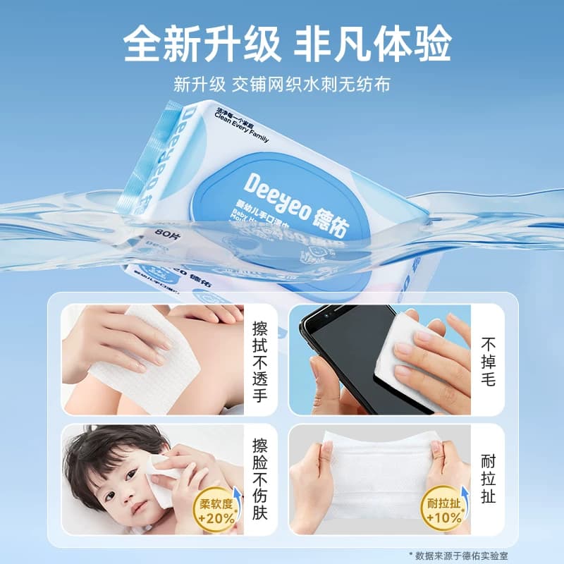 德佑婴儿湿巾家用湿巾纸新生湿纸巾大包宝宝家用专用清洁儿童用品 - 缩略图3