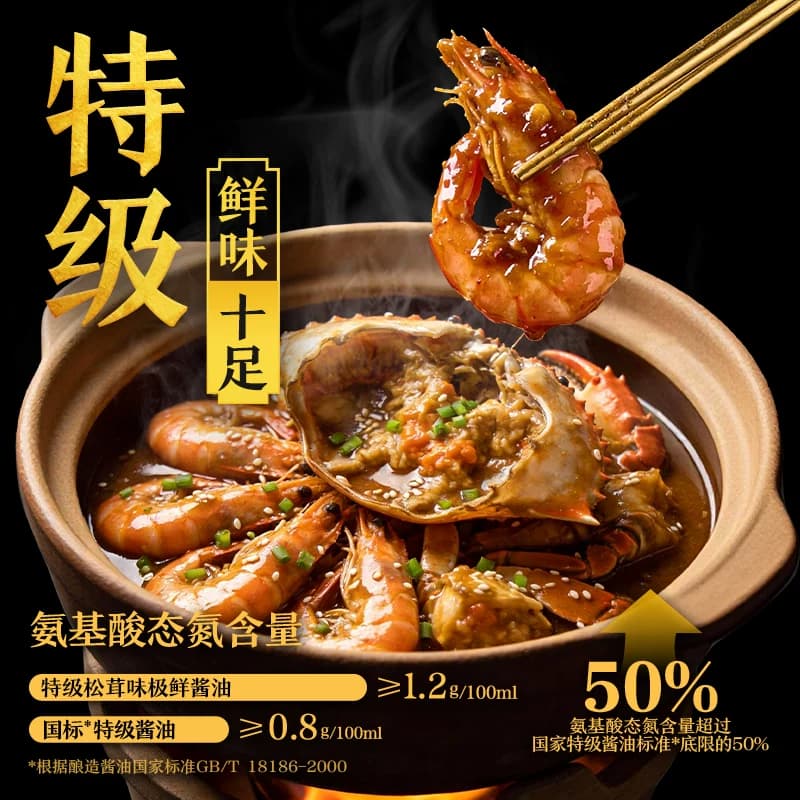 【芭芭农场】李锦记松茸味极鲜特级酱油600g*2瓶家用炒菜酿造酱油 - 缩略图4