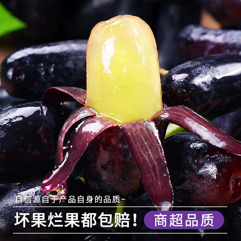 云南蓝宝石葡萄新鲜当季水果香甜金手指长黑拇指提子无籽顺丰包邮 - 缩略图5