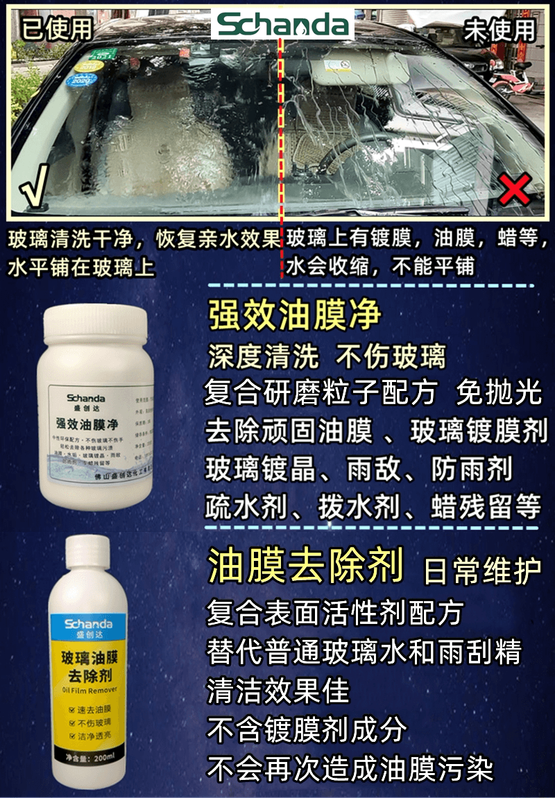 盛创达玻璃油膜雨敌镀膜去除清除剂玻璃粉解决雨刮异响跳动抖动膏 - 缩略图2