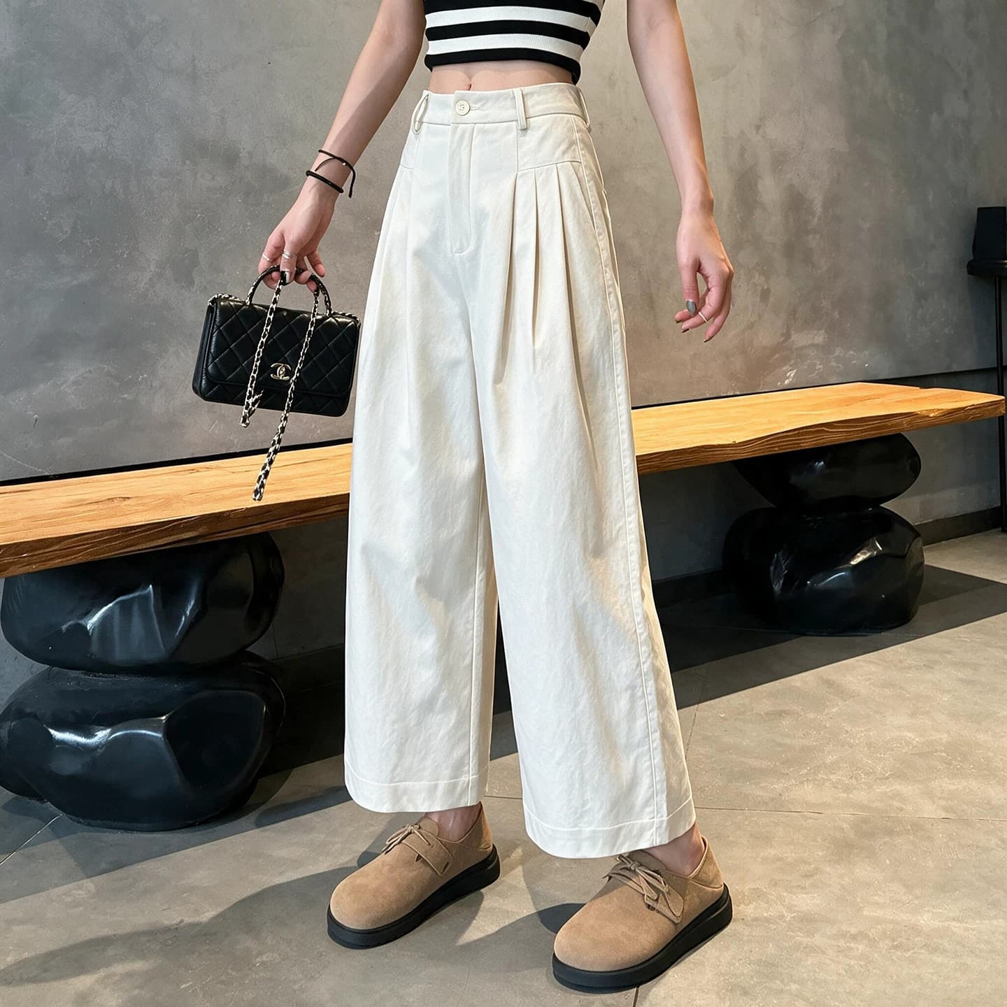 小个子阔腿裤女2026秋季新款今年流行爆款宽松休闲百搭直筒九分裤 - 缩略图3