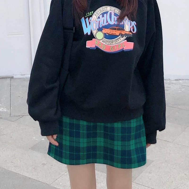 春秋新款格子半身裙女学生高腰显瘦a字裤裙英伦复古chic包臀短裙 - 缩略图4