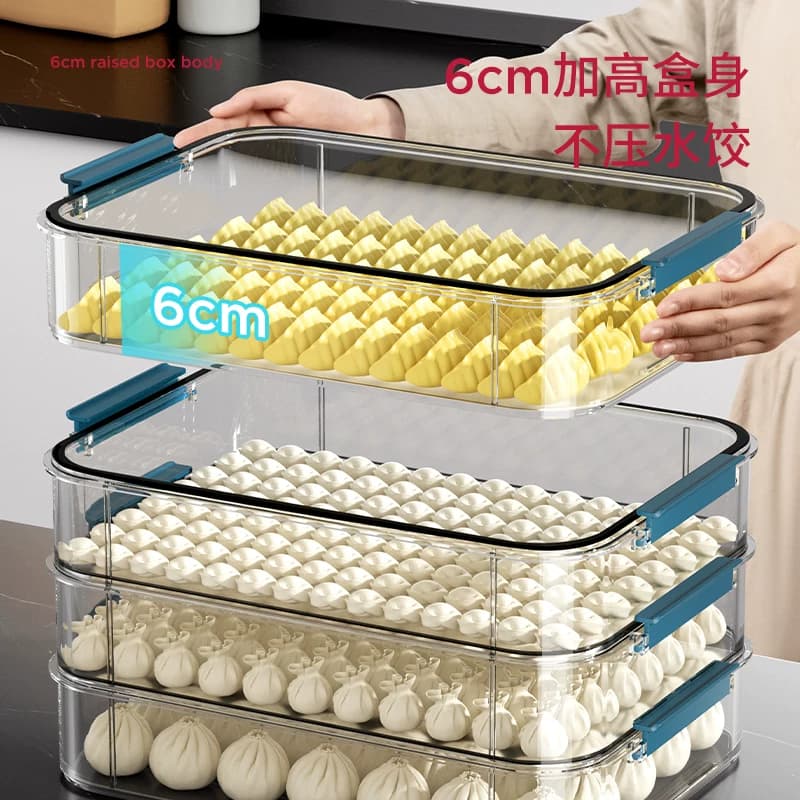饺子收纳盒冰箱用食品级冷冻专用厨房速冻水饺保鲜盒托盘馄饨抄手 - 缩略图4