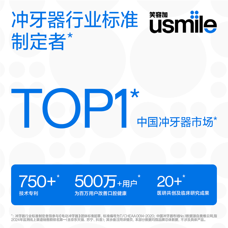 笑容加usmile冲牙器便携式小型水牙线家用牙齿清洁洗牙器正畸专用 - 缩略图5