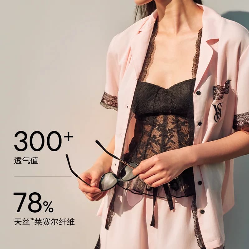 【李佳琦直播间七夕礼遇季&生活节】维密天丝云柔蕾丝睡衣套装 - 缩略图5