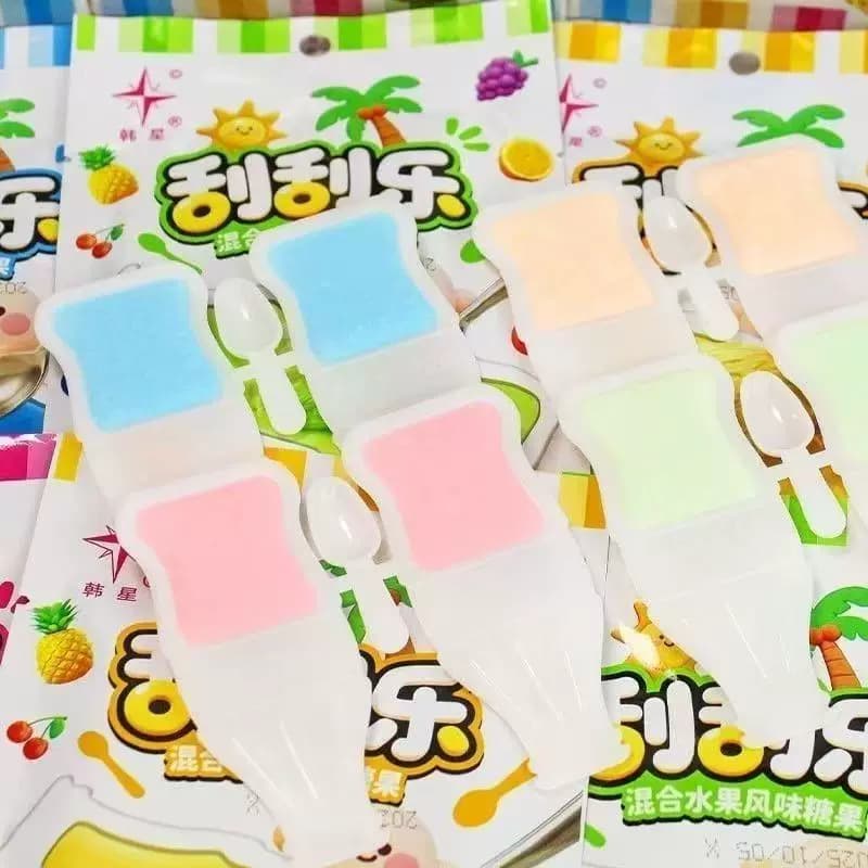 韩星刮刮乐混合水果风味网红休闲零食怀旧儿时童年趣味创意糖果 - 缩略图4