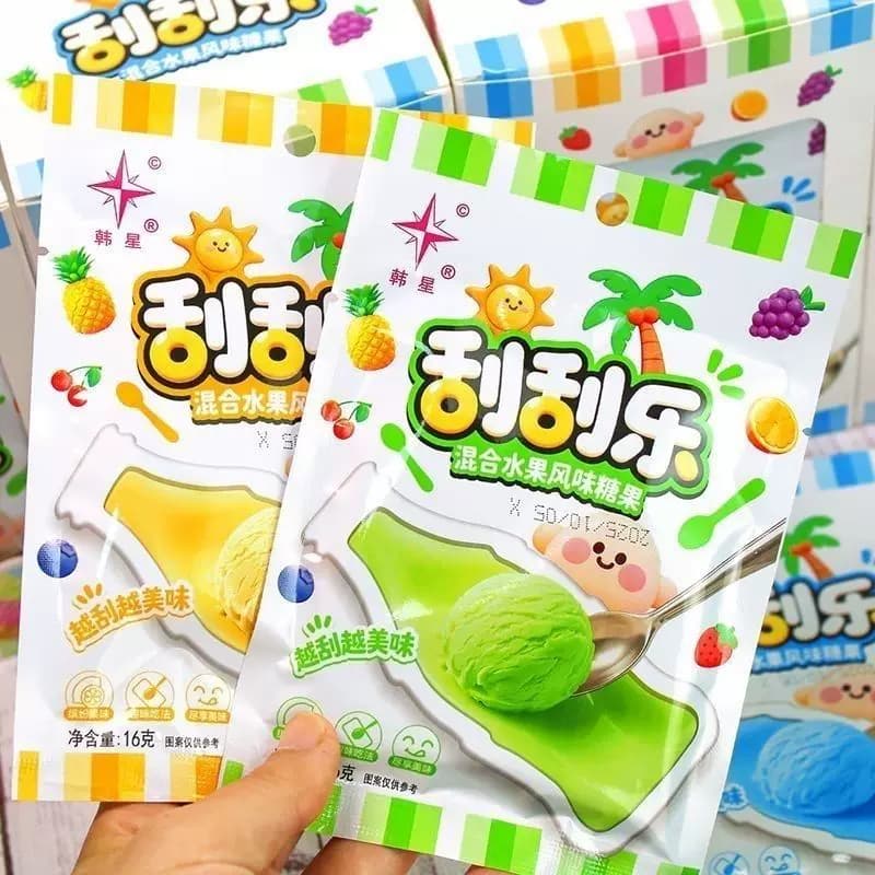 韩星刮刮乐混合水果风味网红休闲零食怀旧儿时童年趣味创意糖果 - 缩略图5