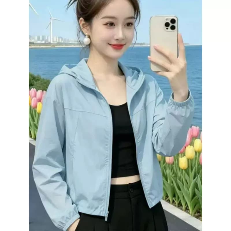 休闲风短款防晒服外套女夏季2026年新款透气薄款显瘦小个子防晒衫 - 缩略图4