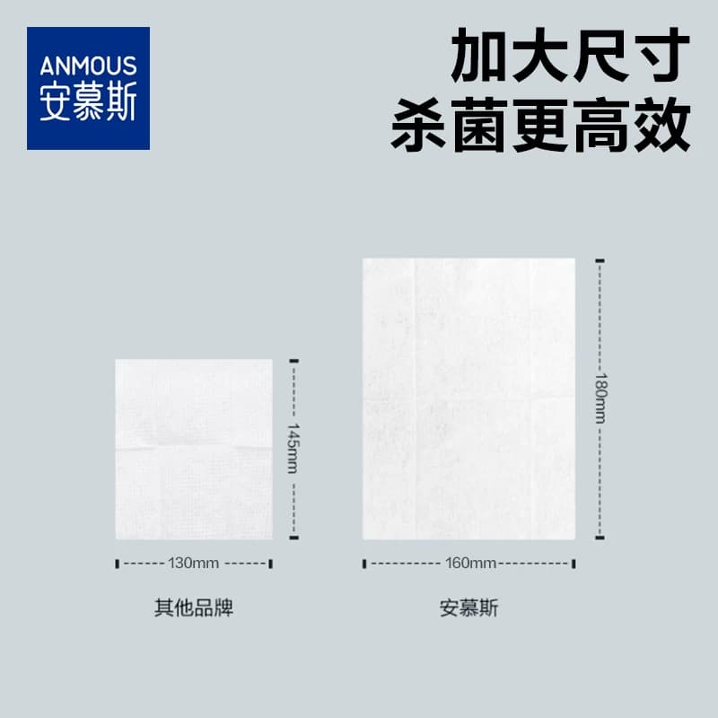 安慕斯75%酒精湿巾玩具消毒杀菌抗病毒学生小包便携湿巾纸10抽 - 缩略图2