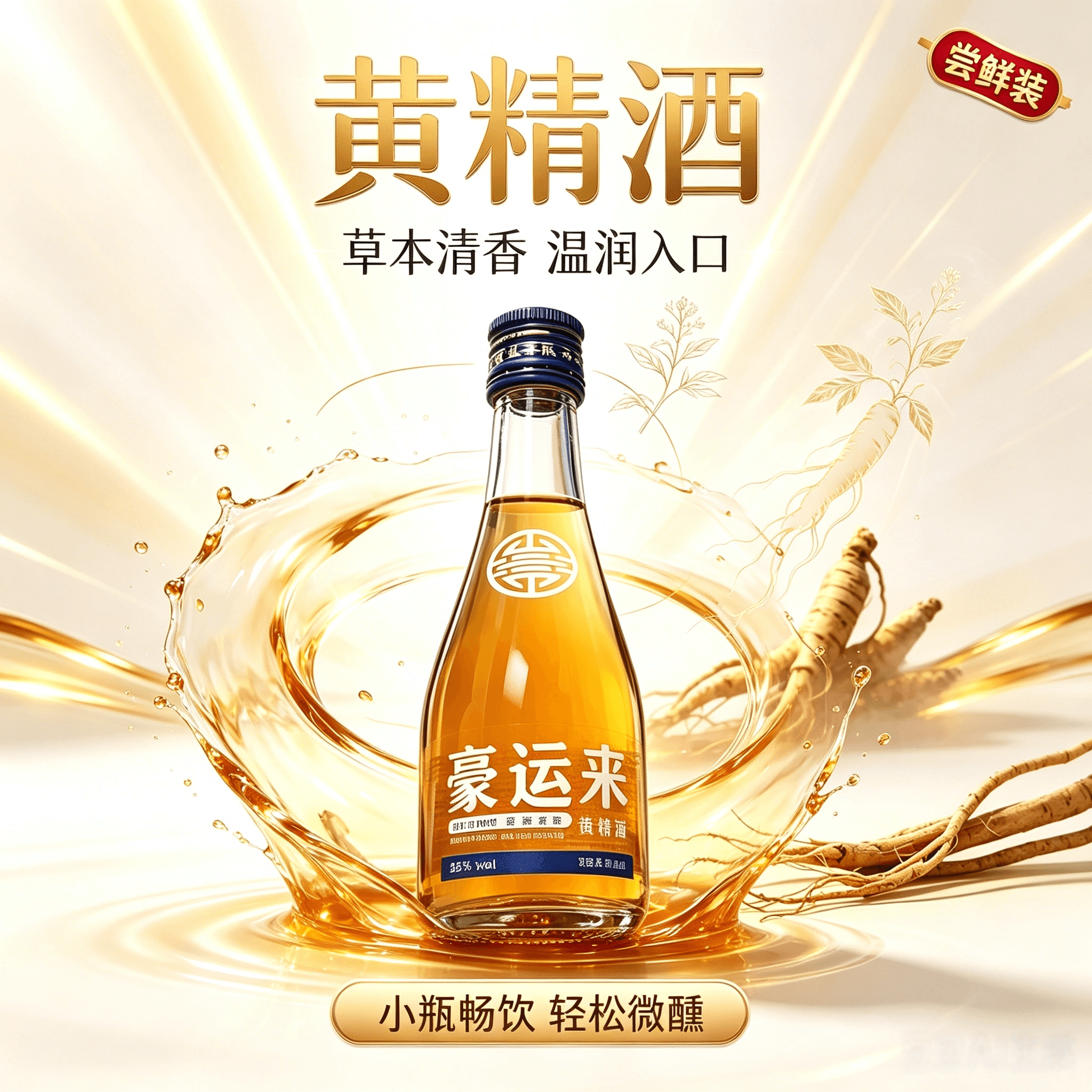 德意豪运来黄精酒38度125ml两瓶零糖零添加自饮口粮庆祝微醺低度 - 缩略图2
