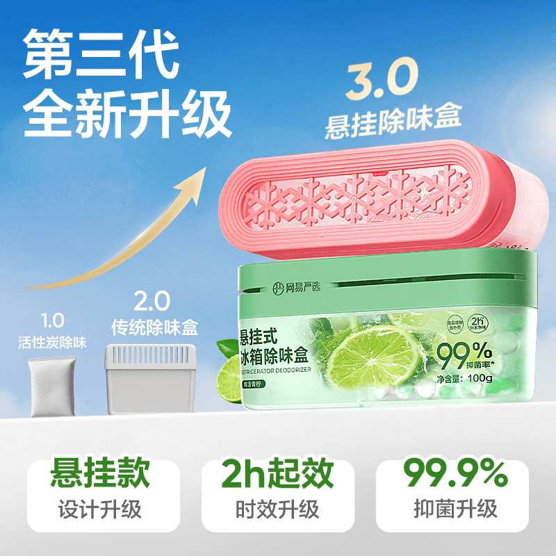 网易严选冰箱除味剂除臭去除异味除李斯特菌除味盒除臭剂家用神器 - 缩略图2