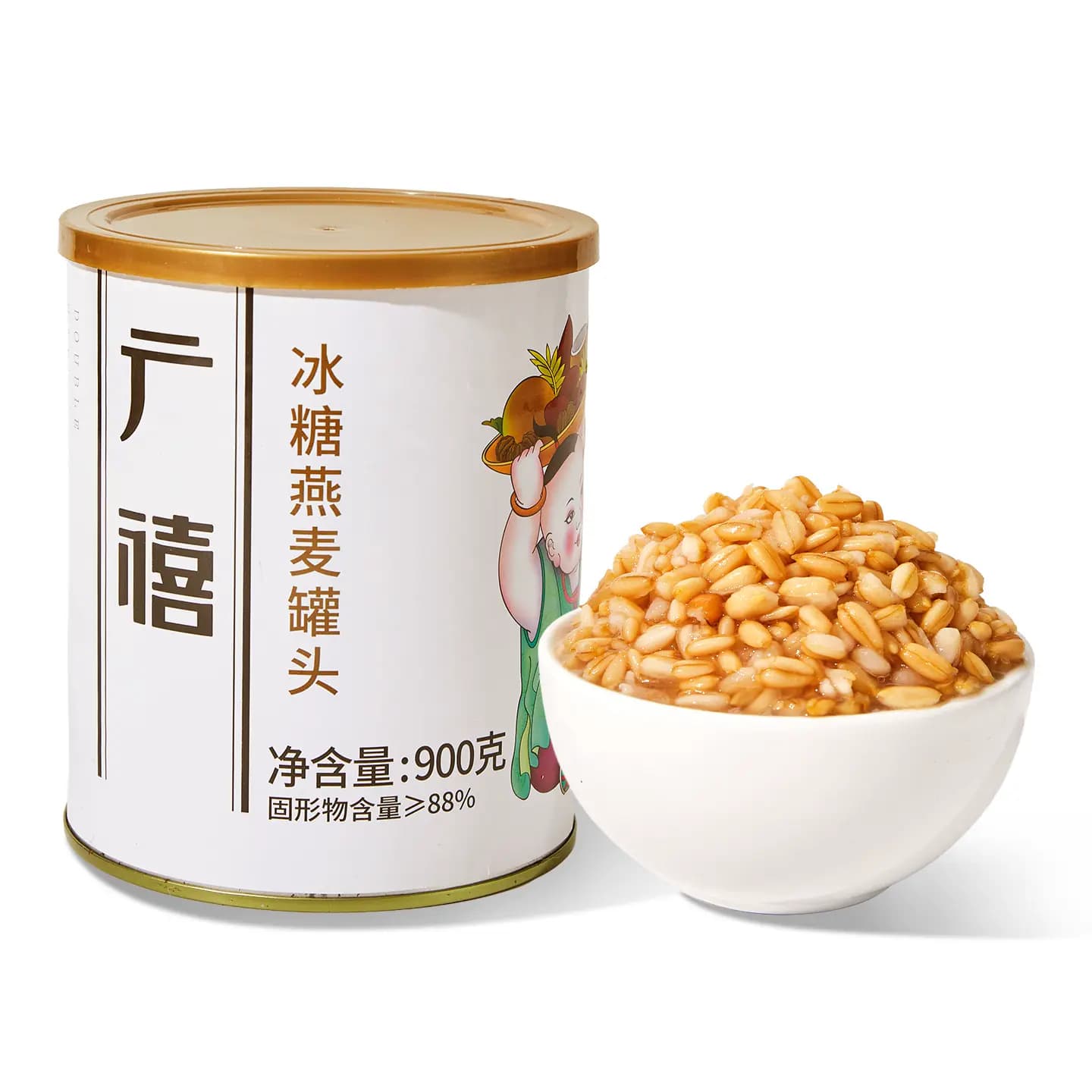 广禧冰糖燕麦罐头900g开罐即食红豆血糯米甜品商用奶茶店烘焙专用 - 缩略图5