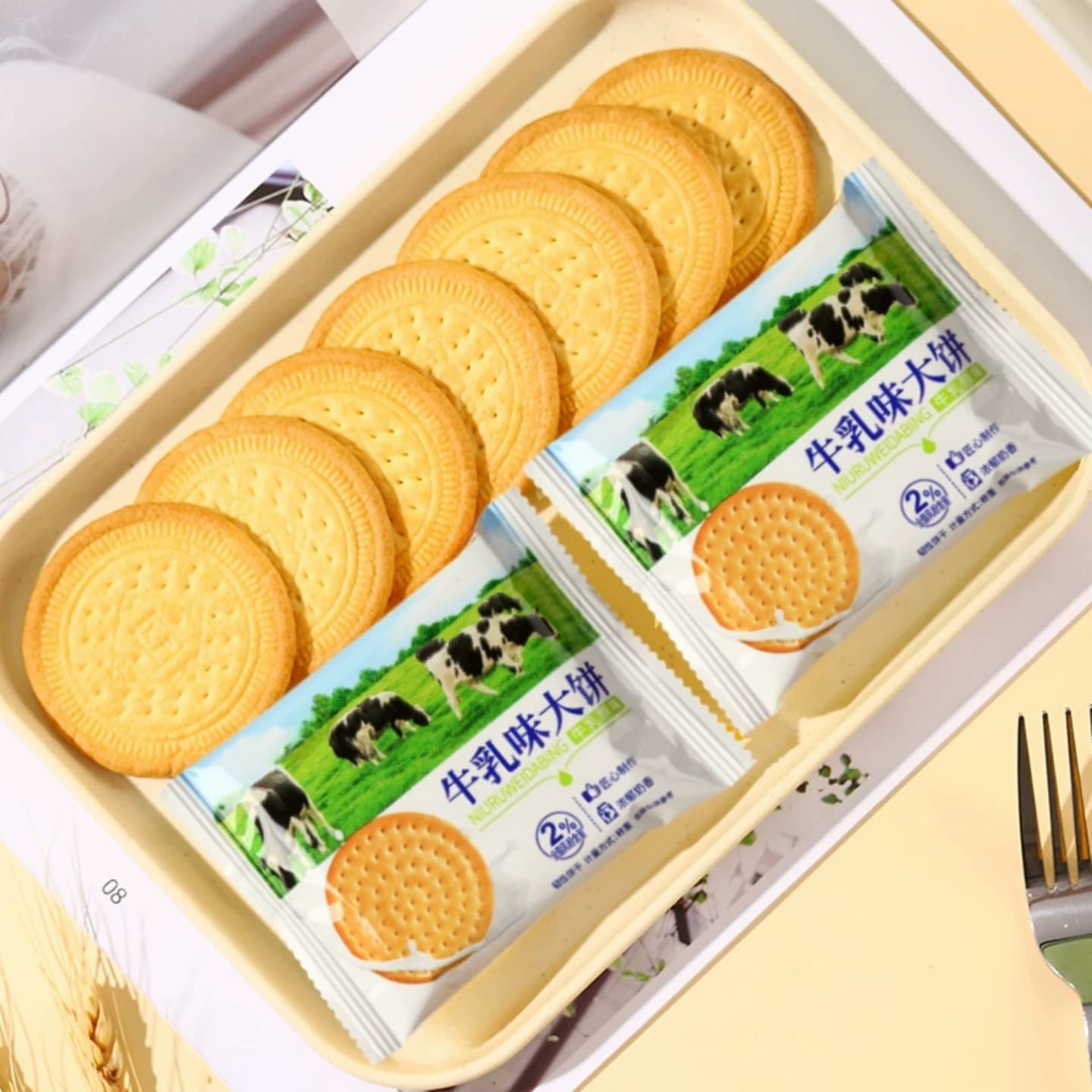 牛乳味饼干老式牛奶大饼学生营养早餐代餐零食下午茶点心整箱 - 缩略图3