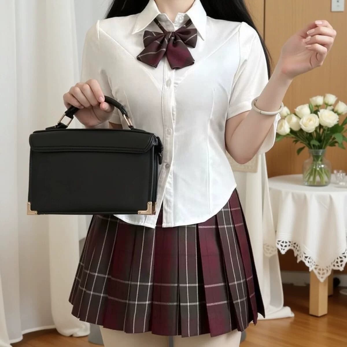 新款jk红色半身裙制服裙JK日系校供感学院风百褶裙女夏季短裙裙新 - 缩略图2