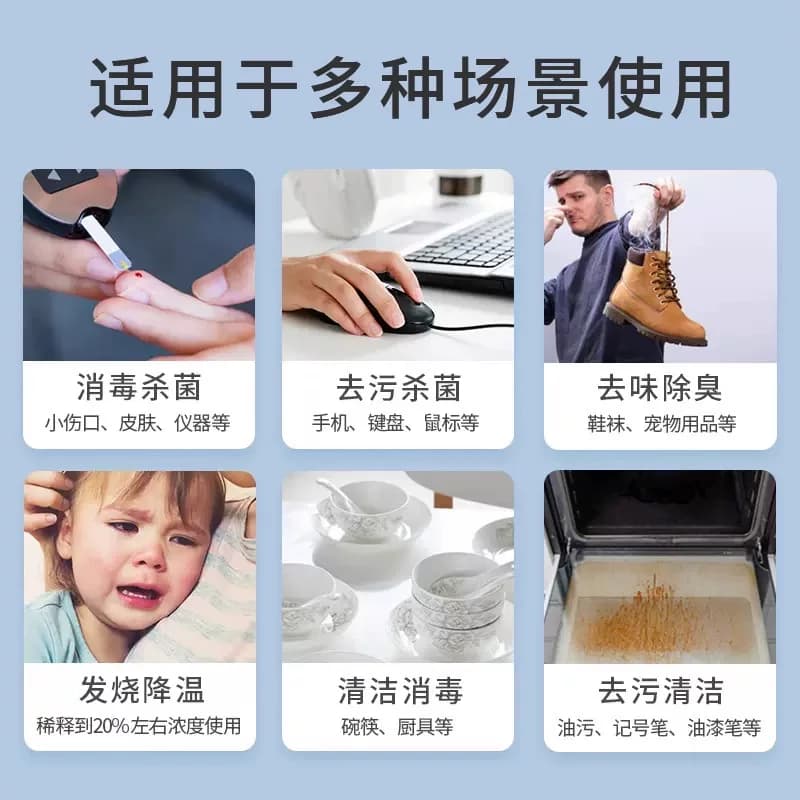 艾享75%医用酒精喷雾杀菌消毒液便携小瓶乙醇洗手液100ml*5瓶凑单 - 缩略图3