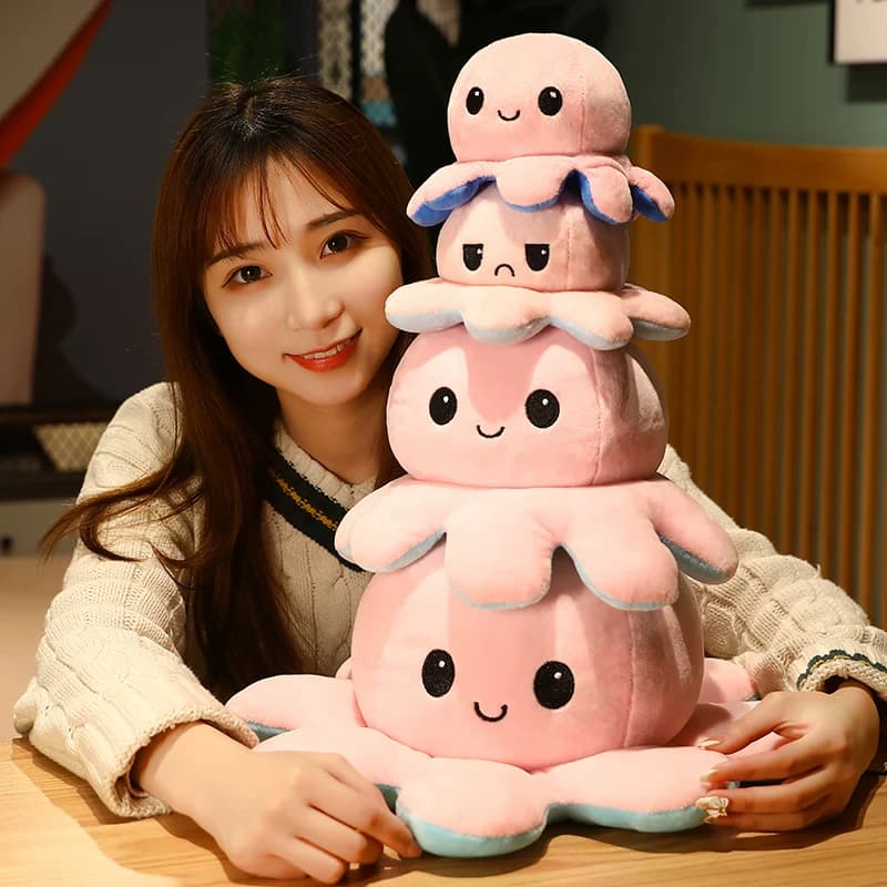 变脸心情小章鱼玩偶公仔双面翻转娃娃生日七夕礼物毛绒玩具女正版 - 缩略图2