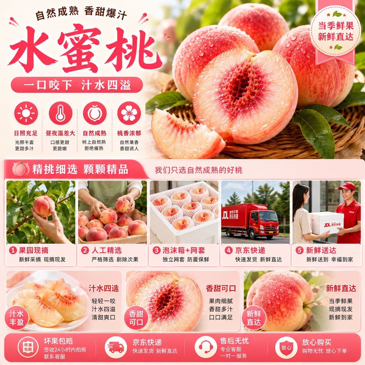 水蜜桃新鲜水果现货现摘脆桃毛桃时令桃子当季整箱包邮鲜果采摘 - 缩略图4