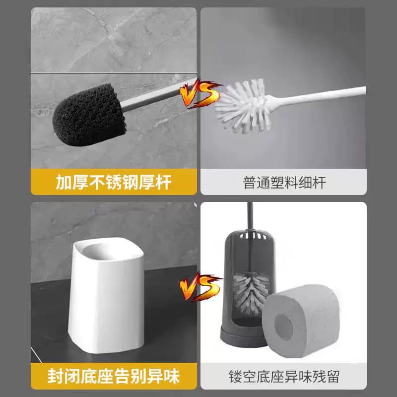 马桶刷带底座无死角家用卫生间洗厕所浴室长柄套装清洁子蹲坑壁挂 - 缩略图3