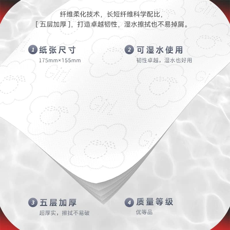 桔子姑娘抽纸悬挂挂式纸巾1300张加厚壁挂式卫生纸擦手纸整箱原生 - 缩略图4