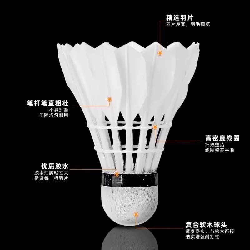 防风羽毛球鹅毛工厂直销12只装专业级耐打娱乐比赛训练正品室内外 - 缩略图5