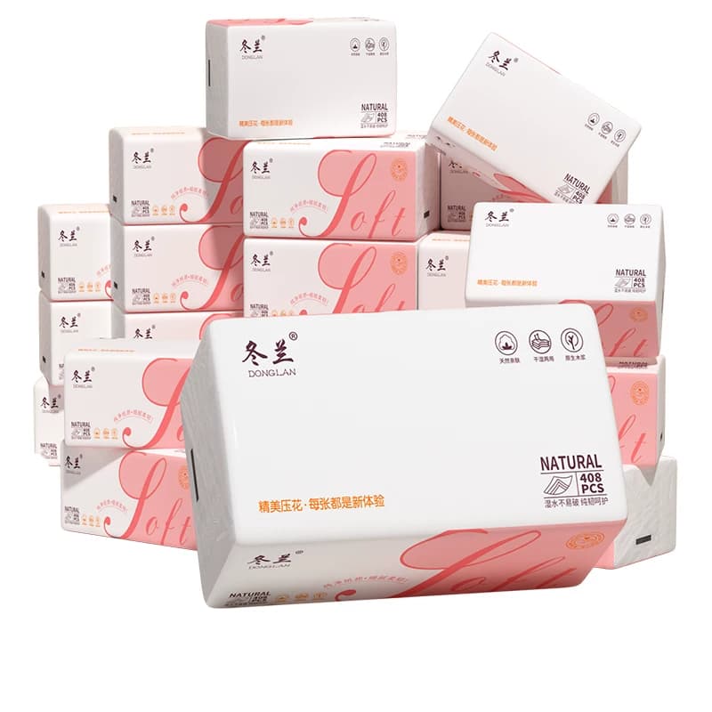纸巾抽纸家用408张实惠装整箱擦手纸厕纸批发厨房面巾纸擦手原生 - 缩略图5
