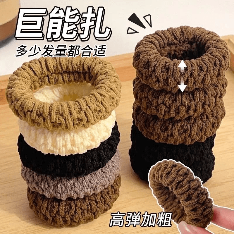 新款加厚加粗发饰头绳发圈加宽扎头发橡皮筋高马尾高弹力耐用发绳 - 缩略图2