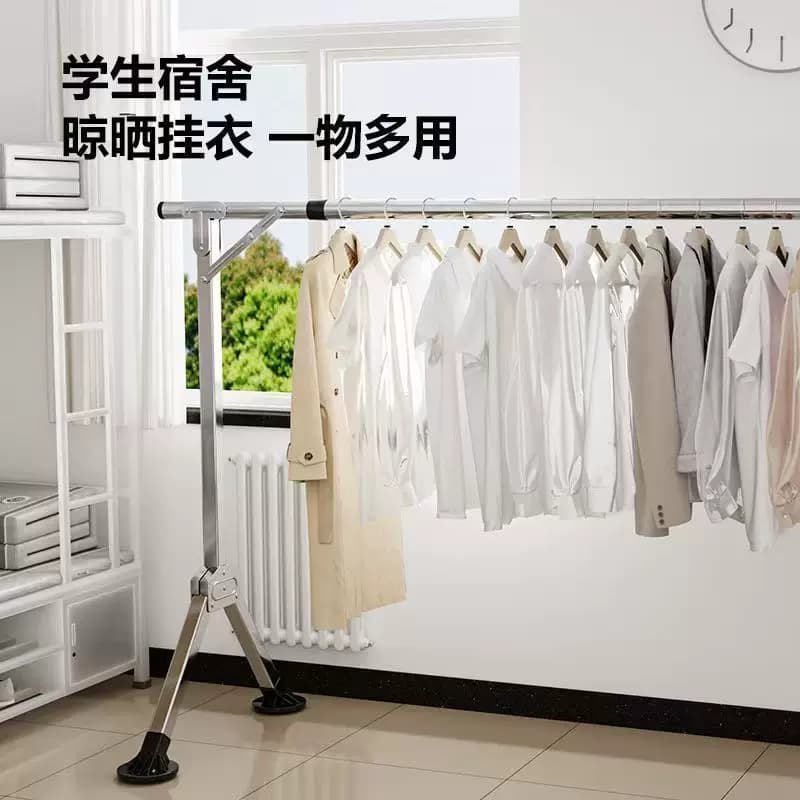 折叠晾衣架落地晾衣杆加厚X型卧室挂衣架阳台宿舍伸缩室内晒衣服 - 缩略图4
