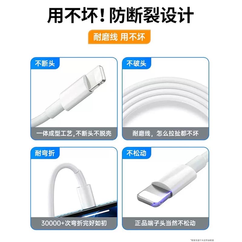 苹果充电线数据线适用iPhone1415promax13正品快充PD20W闪充12手机2米加长8Plus单头ipad官方原11套装专用xs - 缩略图2