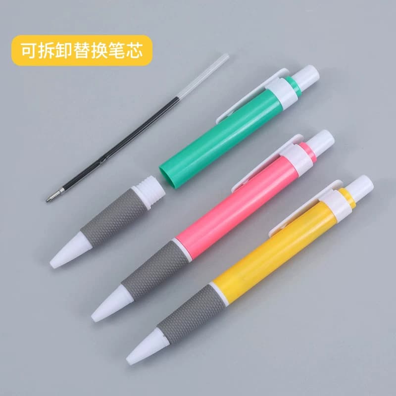 圆珠笔按压式办公油笔芯笔芯高档按动式园珠笔油性原子笔黑色蓝色红色老式学生专用批发做笔记用笔筒多色顺滑 - 缩略图3