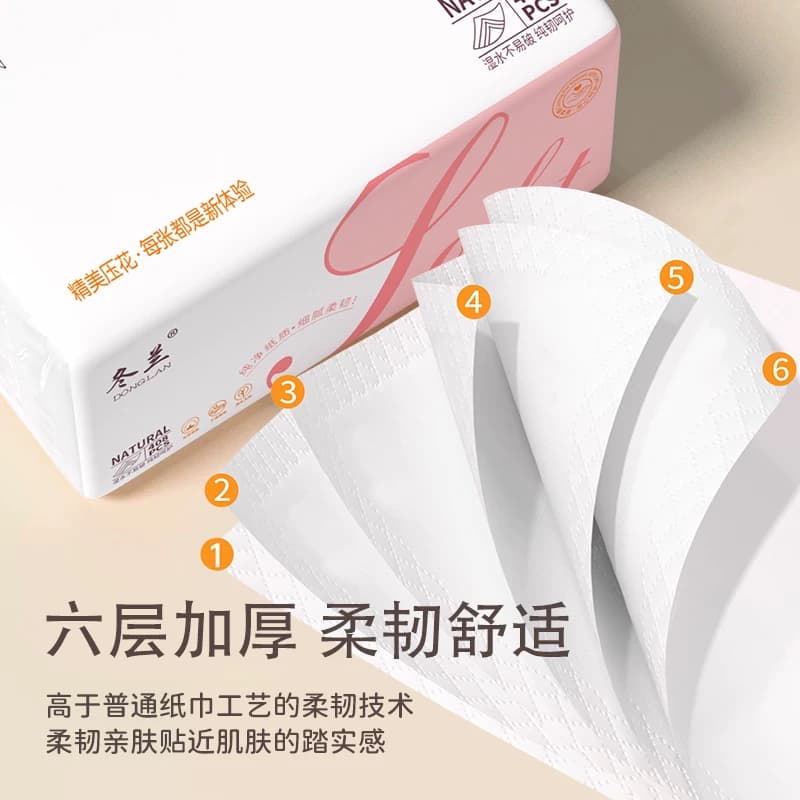大包纸巾抽纸408张纸家用擦手实惠装6层整箱厨房餐巾纸卫生纸厕纸 - 缩略图3