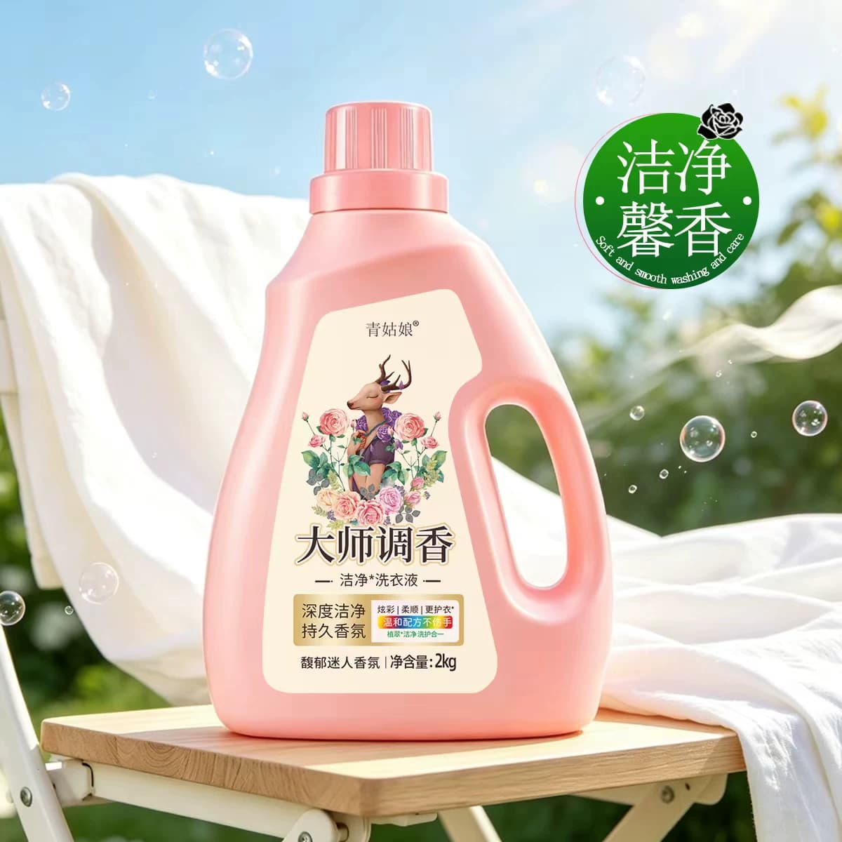 大师调香洗衣液深层去污去渍持久留香多效合一家庭装衣物浓缩瓶装 - 缩略图5