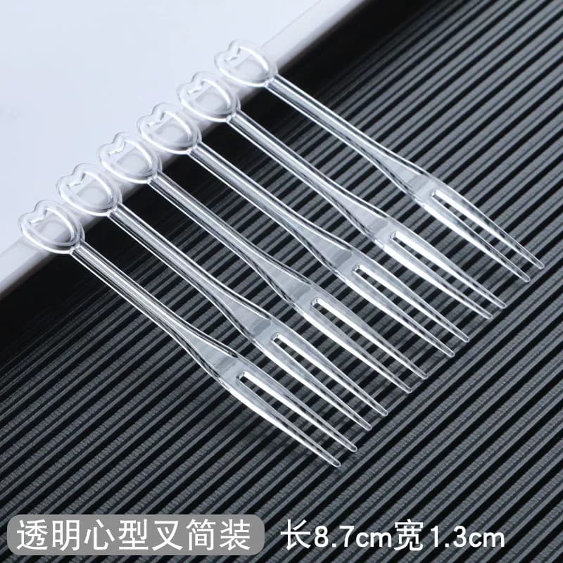 【50根 大号】一次性爱心型水果叉 - 缩略图5