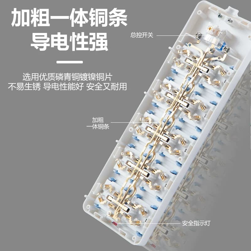 多功能插座插排带长线学生接线板带线开关空调家用多孔米线电源 - 缩略图3