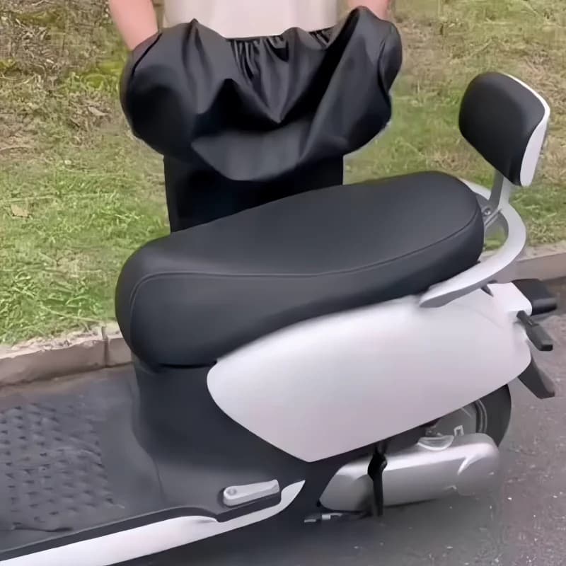皮革电瓶车坐垫套四季通用防晒弹力电动防水座套加厚摩托车隔热 - 缩略图3