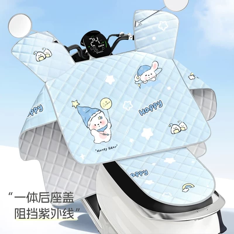 电动车挡风被夏季防雨防晒遮阳罩摩托车春秋四季通用防风防水电瓶 - 缩略图3