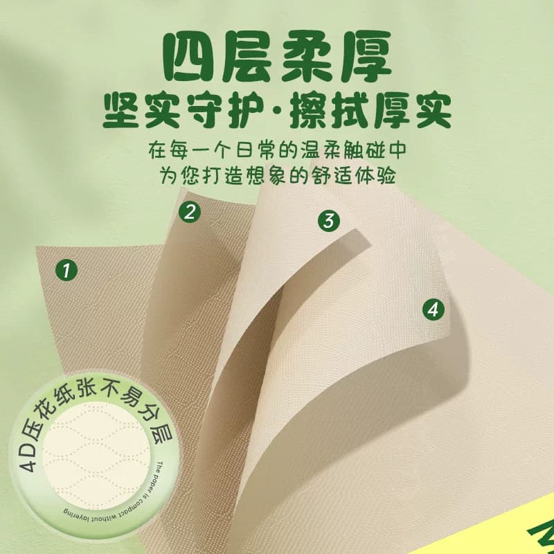 漫花绿熊悬挂抽纸1000张家用卫生纸悬挂式大包餐巾纸实惠压花厨房 - 缩略图2