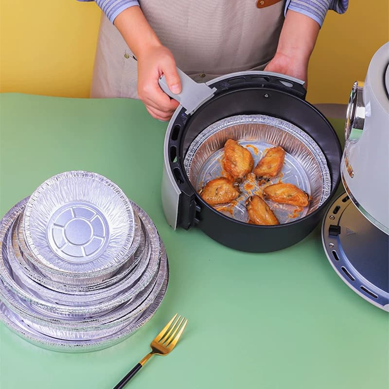 空气炸锅专用纸锡纸盘家用烤盘食品级吸油纸圆碗烤箱锡箔纸盒烘烤 - 缩略图2