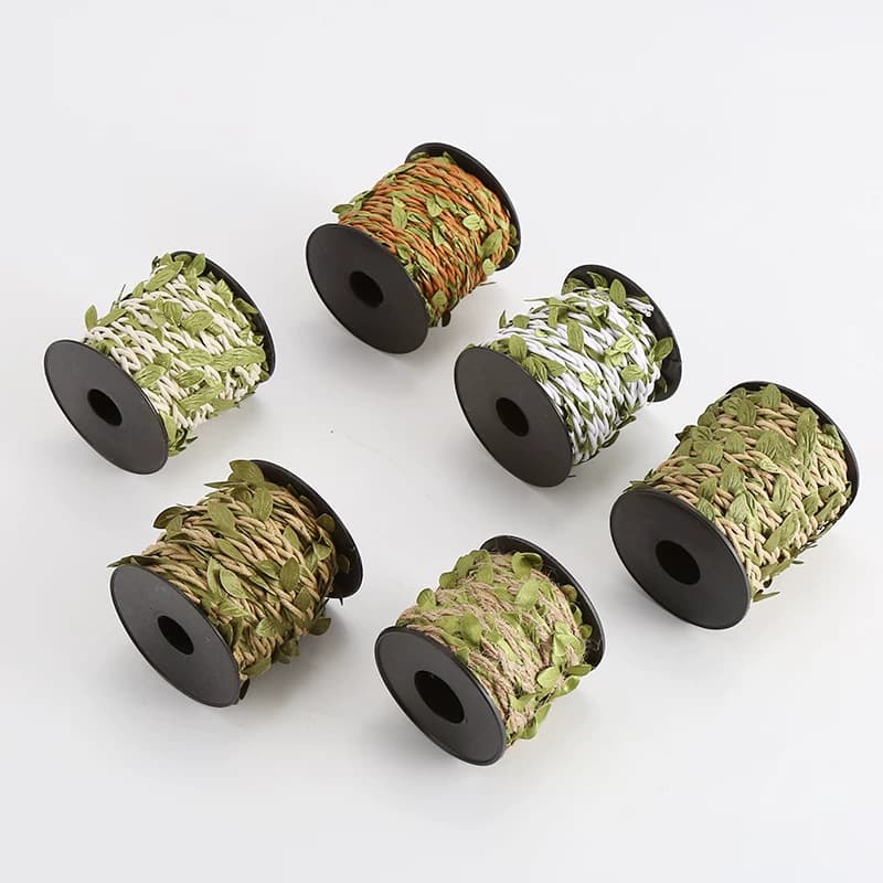 绿色藤条麻绳带叶子绳子手工制作diy装饰树叶照片墙材料包邮剑麻 - 缩略图3