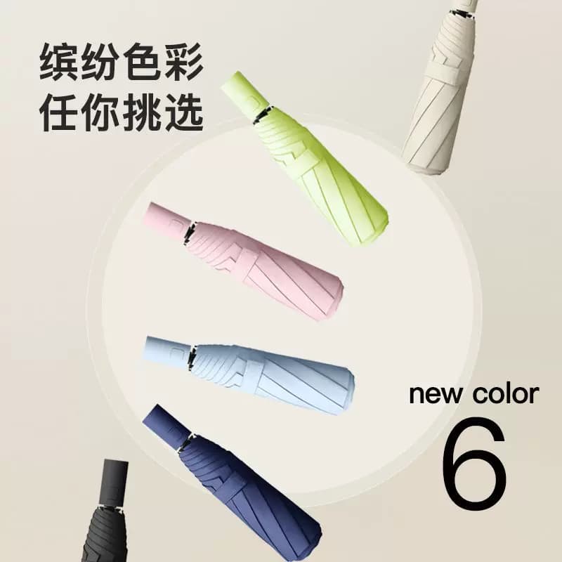 自动双龙骨伞晴雨两用女遮阳伞男士折叠伞加固开收伞结实轻便黑色 - 缩略图3
