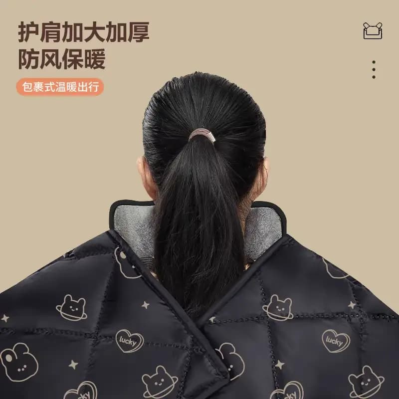 电动车挡风被四季通用冬季加绒加厚电瓶摩托防水秋冬款防风罩春秋 - 缩略图5