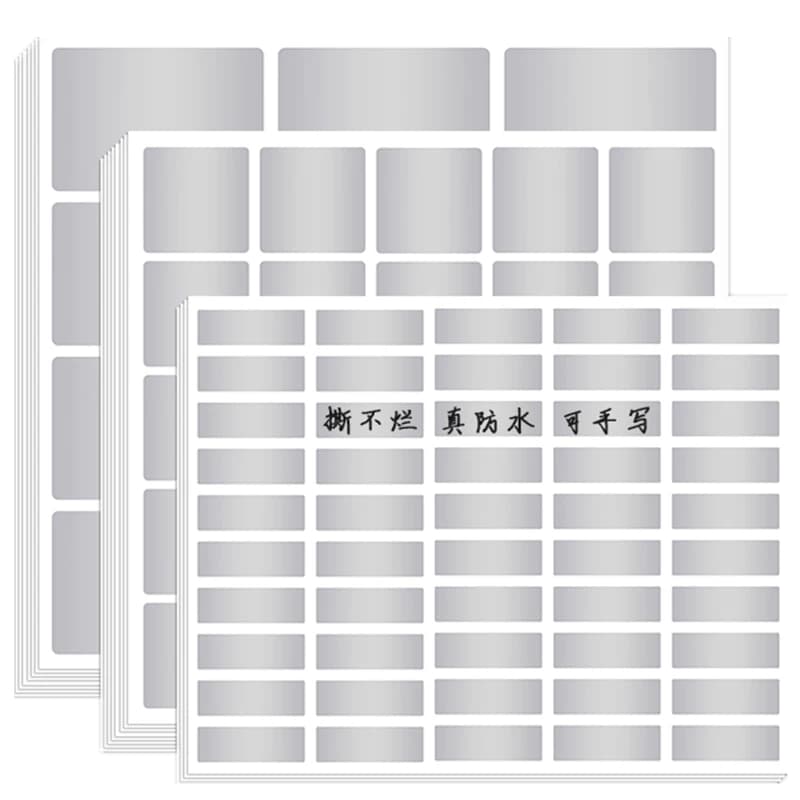 亚银标签贴纸防水手写记号贴口取纸黏贴标记pet不干胶厨房调料收纳分类姓名贴日期索引贴空白无痕粘性强名字 - 缩略图5