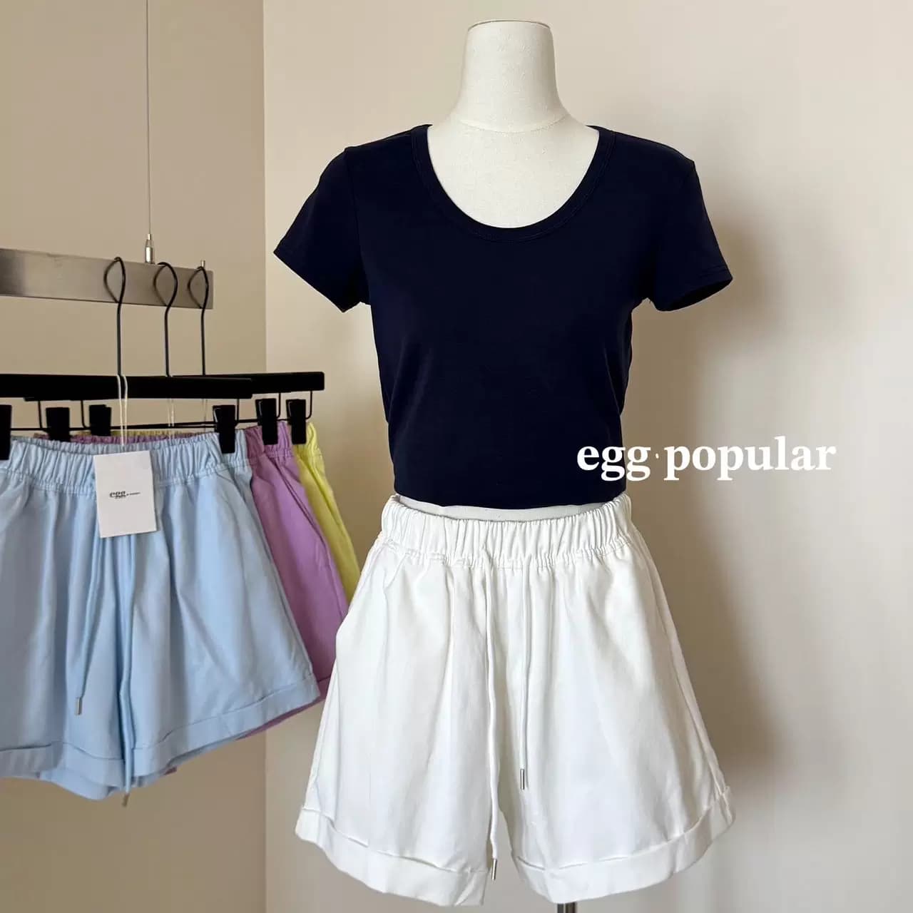 AK-egg.popular韩系100%纯棉短裤多巴胺高街定制显瘦工装裤舒适 - 缩略图3