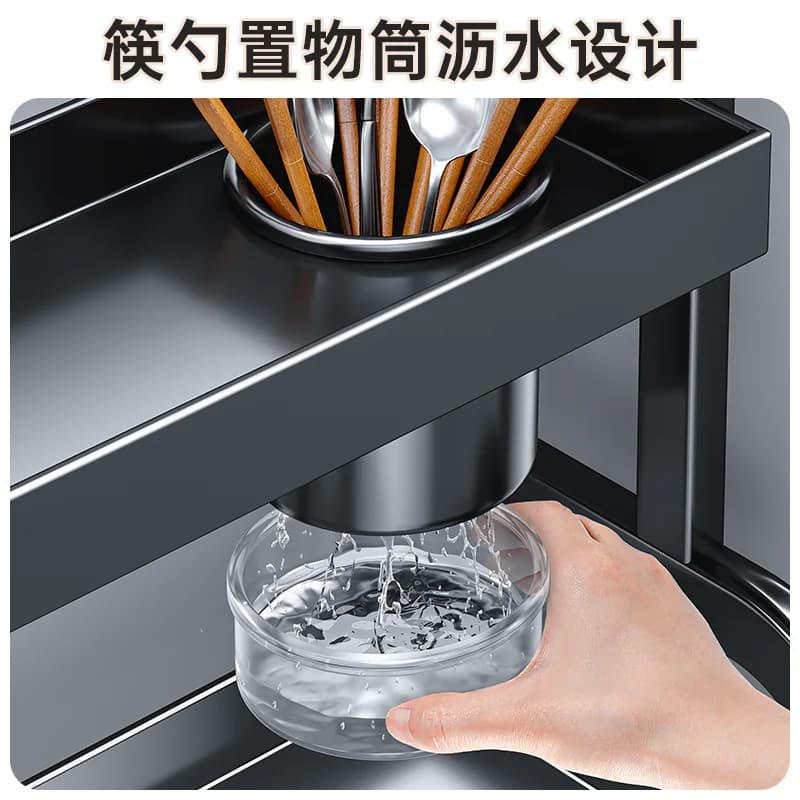 厨房置物架置物架多功能调料品架厨房盐调味罐收纳盒台面调料架子 - 缩略图3