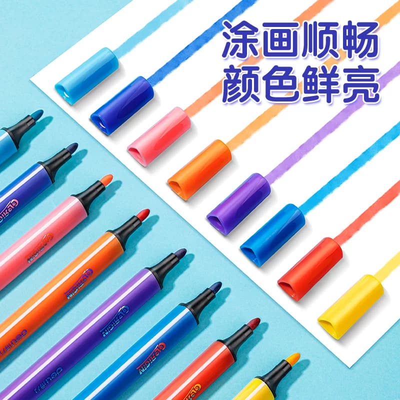 得力24色三角杆水彩笔套装小学生儿童宝宝幼儿园用画画涂鸦绘画手绘笔水彩画笔大容量彩色笔绘画笔套装 - 缩略图4