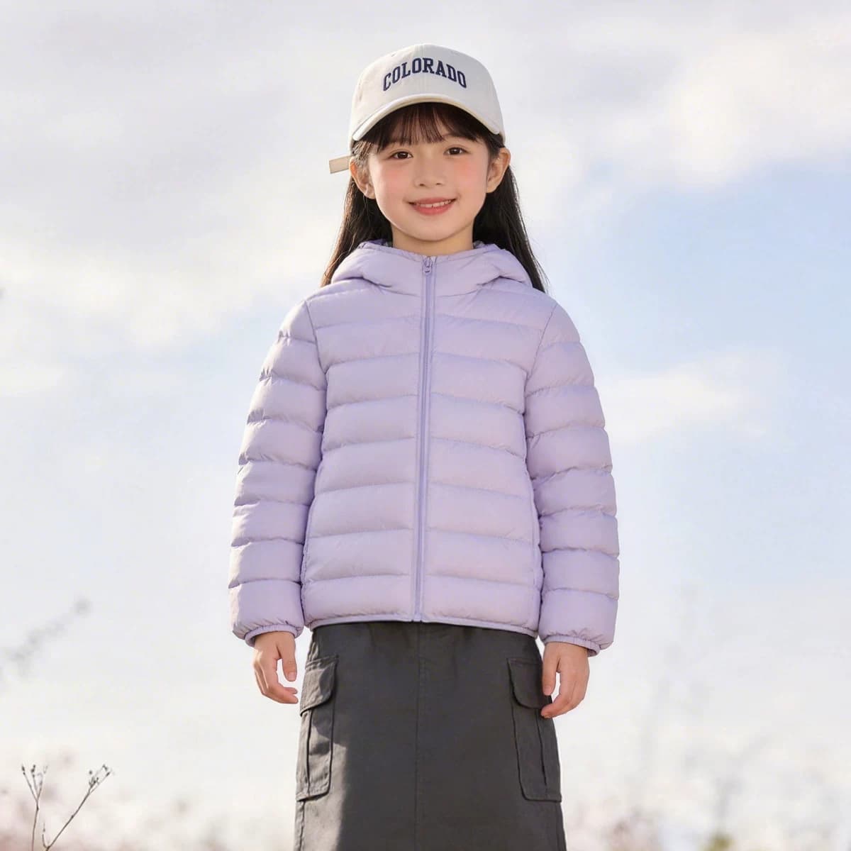 雪中飞2026夏新款男女童连帽经典排骨羽绒纯色简约百搭舒适 - 缩略图4